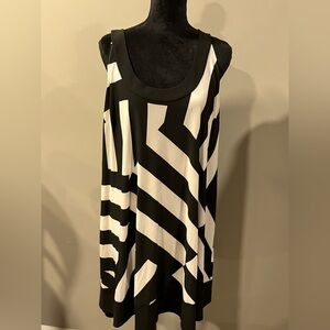 Chaps black and white summer dress